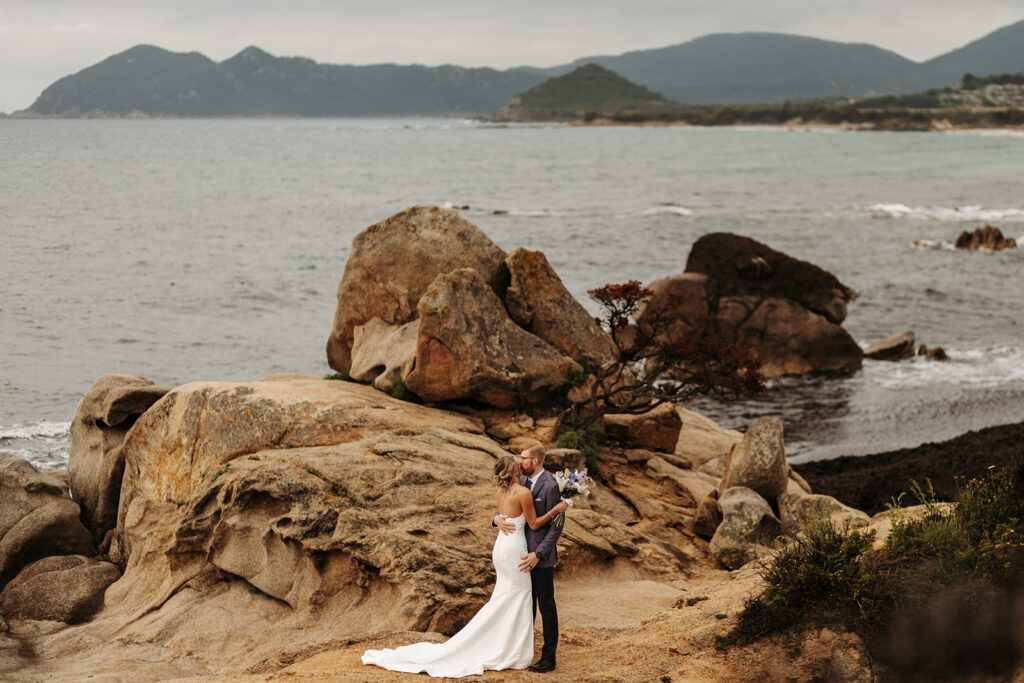 elopement couple during their sardinia elopement