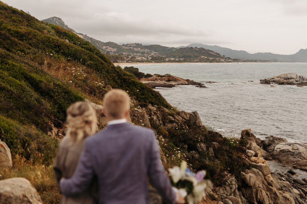 elopement couple during their sardinia elopement