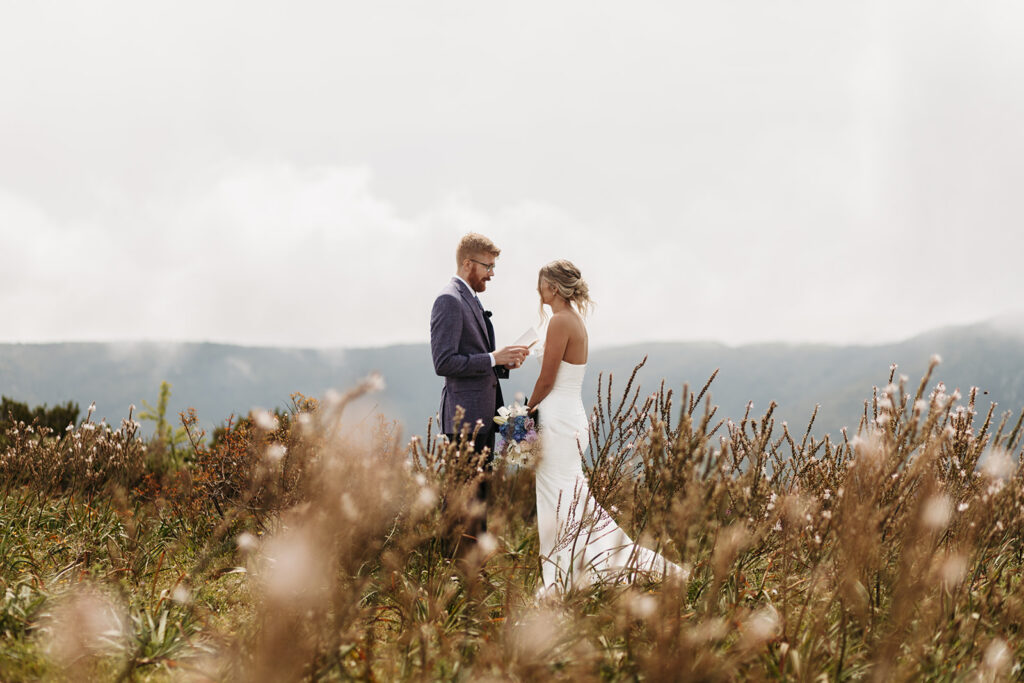 sardinia elopement ceremony in a lush wildflower field
