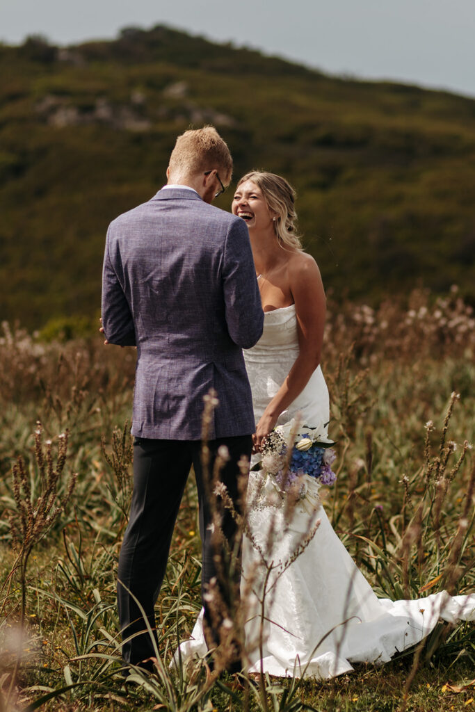 sardinia elopement ceremony in a lush wildflower field