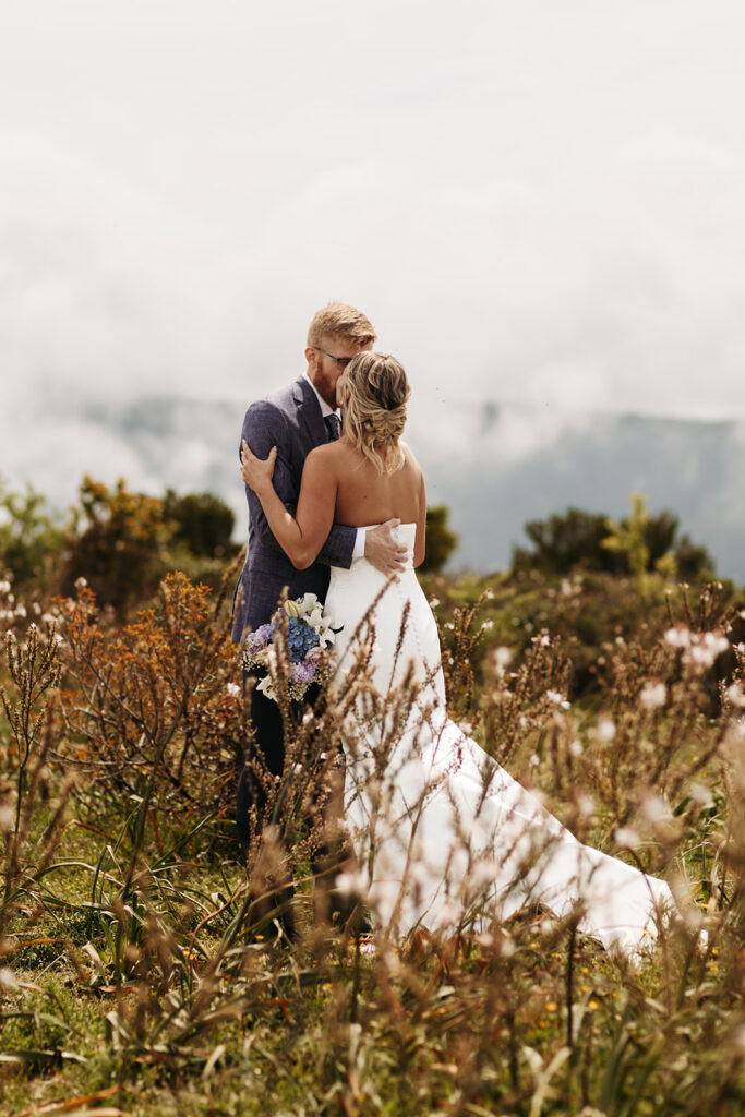 sardinia elopement ceremony in a lush wildflower field