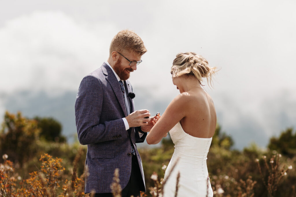 sardinia elopement ceremony in a lush wildflower field