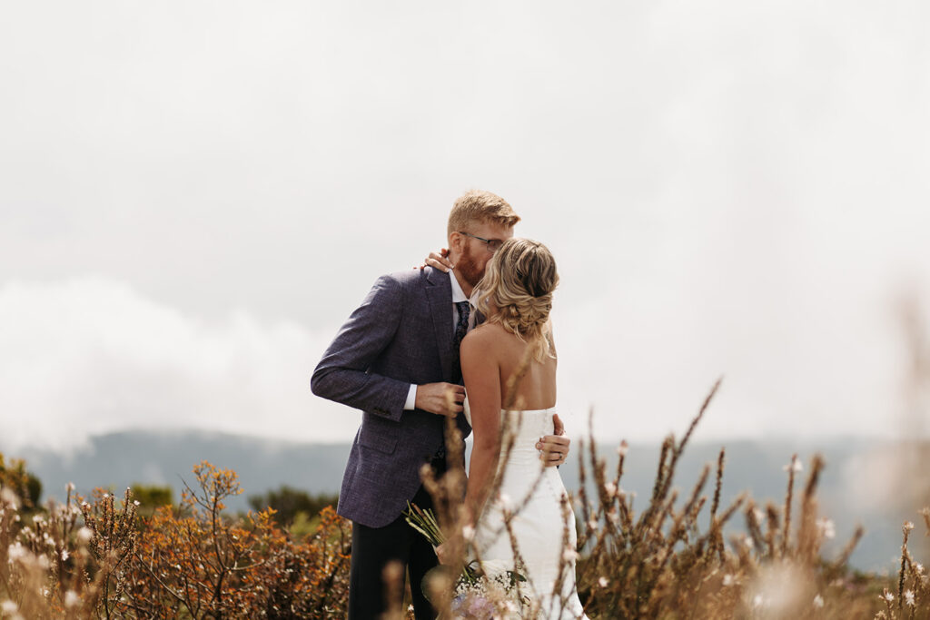 sardinia elopement ceremony in a lush wildflower field